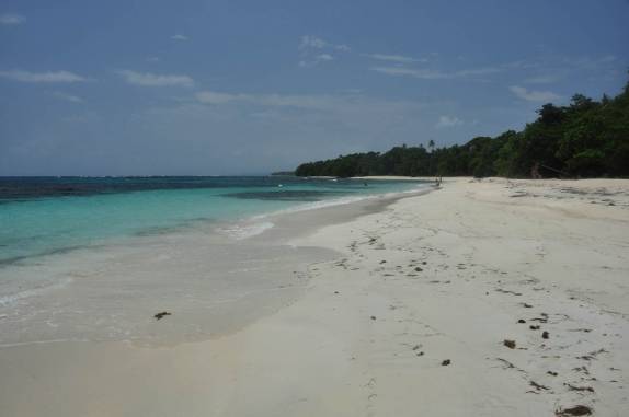 A praia perfeita em Cayo Zapatilla, uma das pequenas ilhas de Bocas del Toro, no norte do Panamá
